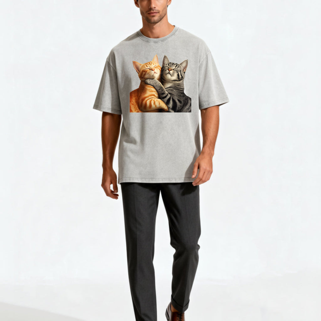 Titanic Cat Movie Scene Graphic Washed T-shirt